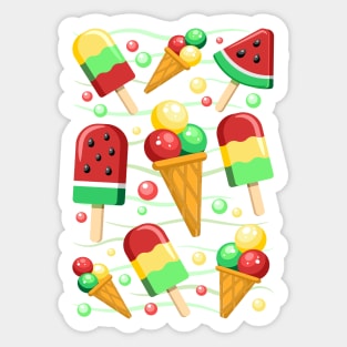 Ice Cream Fruity Juicy and Fresh Summer Sticker